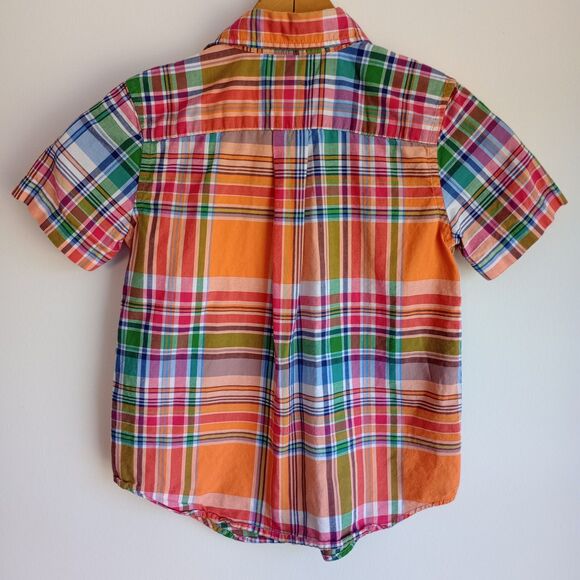 Ralph Lauren Boys Plaid Button Down Oxford Shirt. S/S Size 5 Colorful Preppy - Picture 3 of 6
